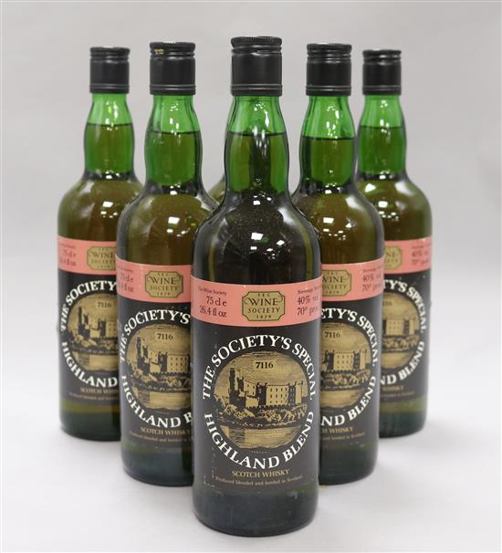 Six bottles of The Wine Societys Special Highland Blend Whisky